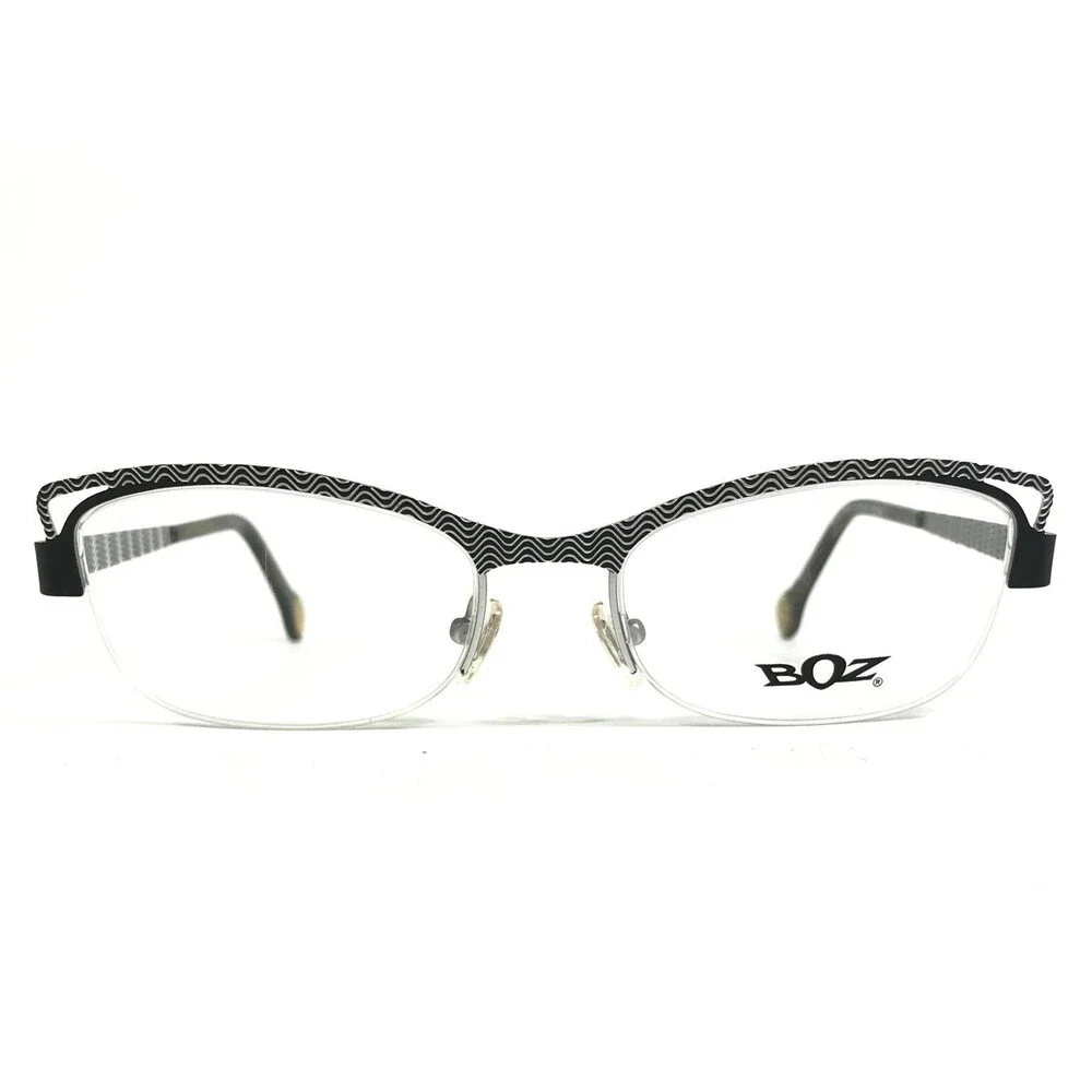 BOZ Eyeglasses Frames WELL 7092 Purple Brown Cat Eye Half Rim 52.5-18-140